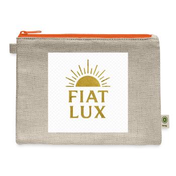 Fiat Lux Gold Sunburst Logo - Hemp Carry All Pouch - natural/orange - Front