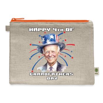 Biden Happy Grandfathers Day | Funny Joe 4th July - Hemp Carry All Pouch - natural/orange - Front