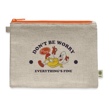 Funny, Fruit, food, cute, humor, comedy, meme - Hemp Carry All Pouch - natural/orange - Front