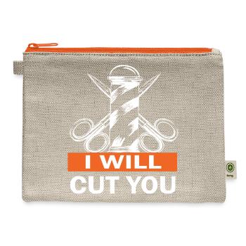 I will cut you - Hemp Carry All Pouch - natural/orange - Front
