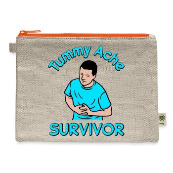 Vintage Tummy Ache Survivor - Hemp Carry All Pouch - natural/orange - Front