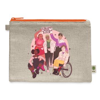 Queer People Are The Future - Hemp Carry All Pouch - natural/orange - Front
