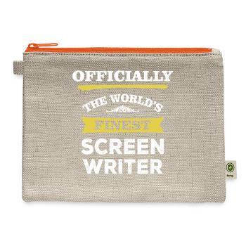 The World's Finest Screen Writer - Hemp Carry All Pouch - natural/orange - Front