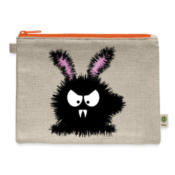Grumpy Bunny doesn't carrot all! - Hemp Carry All Pouch - natural/orange - Front