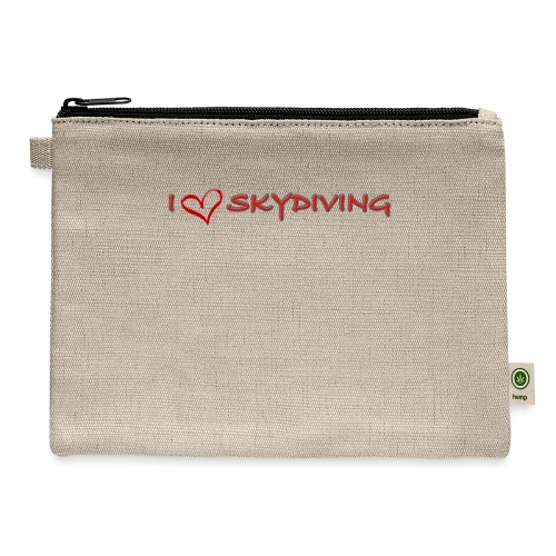 I love skydiving T-shirt/BookSkydive - Hemp Carry All Pouch