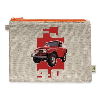 RED FJ40 - Hemp Carry All Pouch - natural/orange - Front