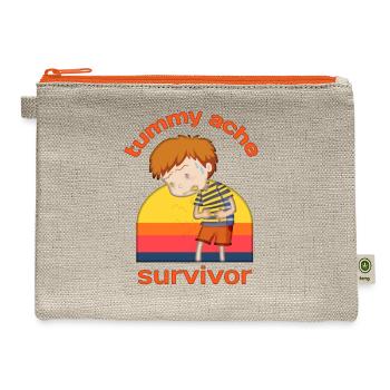 Tummy Ache Survivor Sunset - Hemp Carry All Pouch - natural/orange - Front