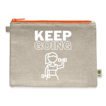 Keep Going - Hemp Carry All Pouch - natural/orange - Front
