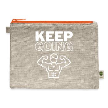 Keep Going - Hemp Carry All Pouch - natural/orange - Front