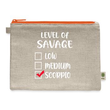 Level Of Savage Scorpio - Hemp Carry All Pouch - natural/orange - Front