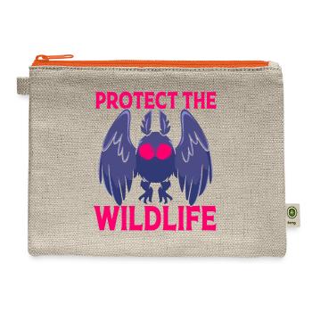 Funny Mothman Protect The Wildlife - Hemp Carry All Pouch - natural/orange - Front