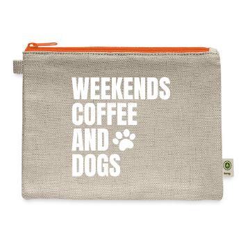 Weekends Coffee And Dogs - Hemp Carry All Pouch - natural/orange - Front