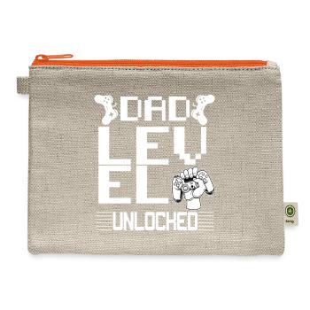 Dad Level unlocked - Hemp Carry All Pouch - natural/orange - Front