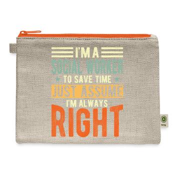 Social Worker - Hemp Carry All Pouch - natural/orange - Front