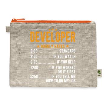 Developer Hourly Rates - Hemp Carry All Pouch - natural/orange - Front