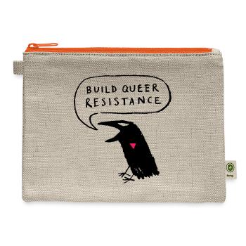 Build Queer Resistance - Hemp Carry All Pouch - natural/orange - Front