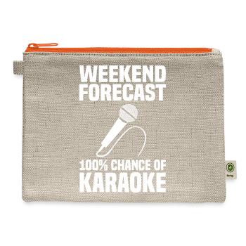 Cool Karaoke Art Karaoke Box Microphone Singing - Hemp Carry All Pouch - natural/orange - Front