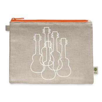 Ukuleles Drawing Ukulele Player - Hemp Carry All Pouch - natural/orange - Front