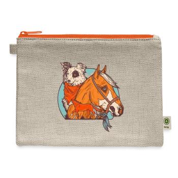 Funny Horse Design - Hemp Carry All Pouch - natural/orange - Front