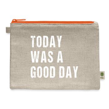 Today Was A Good Day - Hemp Carry All Pouch - natural/orange - Front
