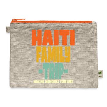 Haiti Family Trip Vacation Holiday - Hemp Carry All Pouch - natural/orange - Front