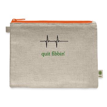 Quit Fibbin' - Heartbeat ECG Cardiology - Hemp Carry All Pouch - natural/orange - Front