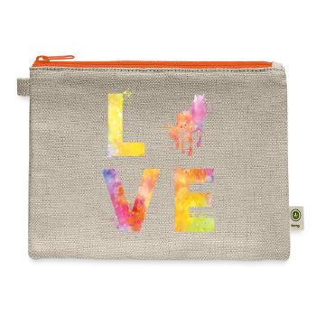 Horse Love - Hemp Carry All Pouch - natural/orange - Front