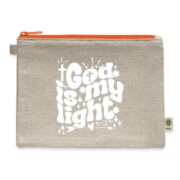 God is my light - Hemp Carry All Pouch - natural/orange - Front