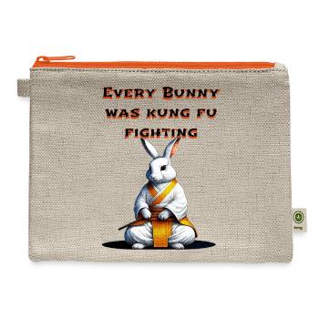 Every Bunny Was Kung Fu Fighting - Hemp Carry All Pouch - natural/orange - Front
