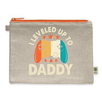 Leveled up to daddy - Hemp Carry All Pouch - natural/orange - Front