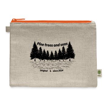 Pine trees and seas - Hemp Carry All Pouch - natural/orange - Front