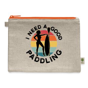 I Need A Good Paddling Gifts For Kayak Lovers - Hemp Carry All Pouch - natural/orange - Front