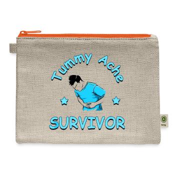 Tummy Ache Survivor Funny - Hemp Carry All Pouch - natural/orange - Front