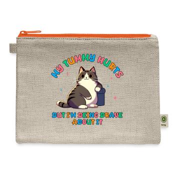 my tummy hurts - Hemp Carry All Pouch - natural/orange - Front