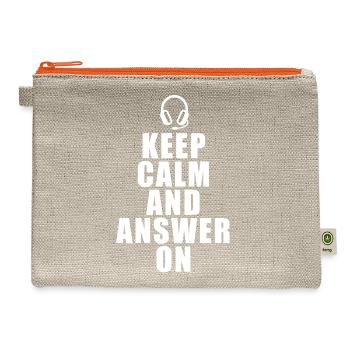 911 Dispatcher Keep Calm and Answer On - Hemp Carry All Pouch - natural/orange - Front