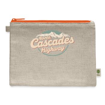 North Cascades Highway Adventure Graphic - Hemp Carry All Pouch - natural/orange - Front
