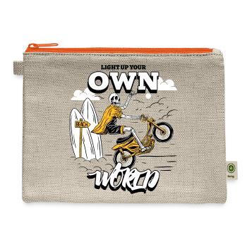 LIGHT UP YOUR OWN WORLD Halloween T-shirt - Hemp Carry All Pouch - natural/orange - Front