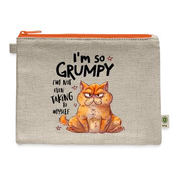 I'm So Grumpy - Hemp Carry All Pouch - natural/orange - Front