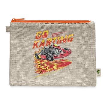 Go Kart Go Karting Fire for a Kart driver Go Kart - Hemp Carry All Pouch - natural/orange - Front