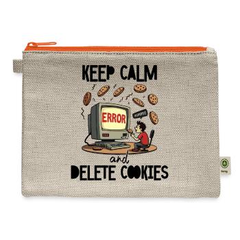 Retro Computer Error IT Delete Cookies Support - Hemp Carry All Pouch - natural/orange - Front