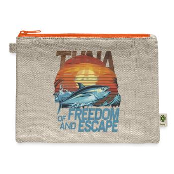 Ocean Depths and Tuna - Hemp Carry All Pouch - natural/orange - Front