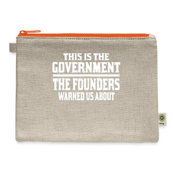 This Is The Government The Founders Warned Us - Hemp Carry All Pouch - natural/orange - Front