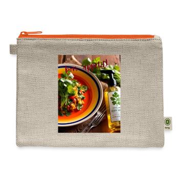 Bon Appétit Cilantro Sabotage - Hemp Carry All Pouch - natural/orange - Front