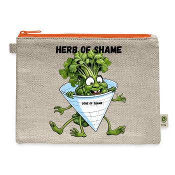 Cilantro- Herb of Shame Cone - Hemp Carry All Pouch - natural/orange - Front