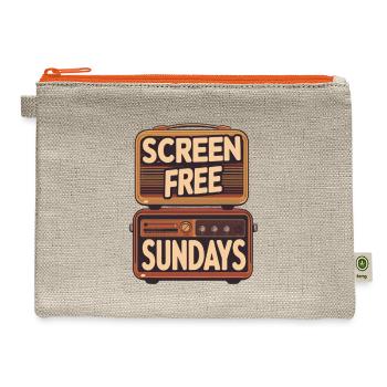 Screen-Free Sundays Retro Radio Revival - Hemp Carry All Pouch - natural/orange - Front