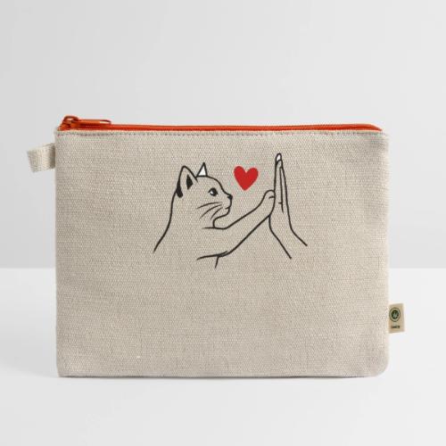 Cat Lover High-Five T-Shirt - Hemp Carry All Pouch