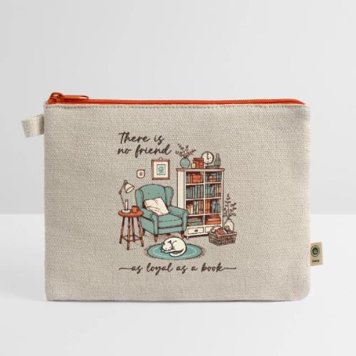 A Book is a Loyal Friend - Cozy Reading Nook - Hemp Carry All Pouch
