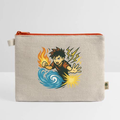 Anime Elemental Warriors | Fire, Water, Lightning - Hemp Carry All Pouch