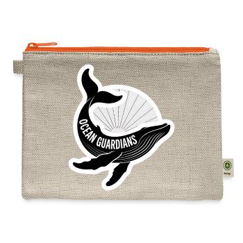 Ocean Guardians Whale Emblem - Hemp Carry All Pouch - natural/orange - Front