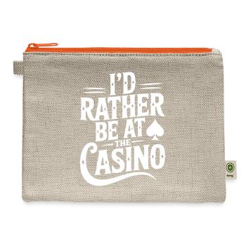 I’d Rather Be at the Casino - Hemp Carry All Pouch - natural/orange - Front